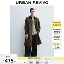 UR秋季新款男装琥珀流光风撞色绳结超宽松风衣UML150069 咖棕 M (M-L)