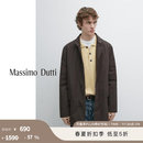 Massimo Dutti折扣季2026男装复古风中长款拒水绗缝棉服外套03108448 巧克力色 L (185/104A)