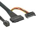 尘土 Mini sas36P HD8643对Mini SAS 8639+15P电源 硬盘数据连接线 SFF-8643对SFF-8639 2米