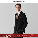 By Creations柏品纯羊毛单西服男士商务修身职业正装布雷泽单排扣休闲西装外套 黑色（单排扣） 52