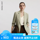 朗姿【Basic衣橱】律师系列气质职业通勤时尚百搭西装西服上衣 卡其绿色 L