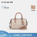 蔻驰（COACH）【品牌直供】女士ROWAN迷你手提单肩斜挎波士顿包CW330豆沙粉色