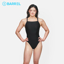 BARREL连体泳衣女 Y型后背 三角时尚修身抗氯竞速游泳馆泳衣 黑色 L