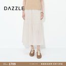 DAZZLE【热销补货】DAZZLE地素半裙夏重工打褶芭蕾风流光半身裙女 白色 M