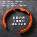 允和美大众方向盘套翻毛皮卡套朗逸速腾宝来polo迈腾途岳探歌超薄把套 异形-翻毛款  (爱马橙)3片装
