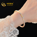 中国黄金（CHINA GOLD）莫比乌斯足银手镯女描金新中式手镯中秋节礼物送女友结婚纪念日 足银莫比乌斯纹珐琅描金手镯27±1g+证书礼盒