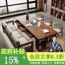森圆木方实木大书桌去客厅化大长桌家用办公电脑桌带抽屉多人学习写字桌子 豪华220六抽+沙发椅*1+公主椅*2