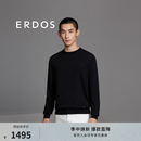 ERDOS 春夏圆领长袖职场通勤风商务休闲套衫简约男针织衫 黑 L 175/96A