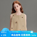 ELLE KIDS25夏季新款女童立体手工订花无袖透气休闲马甲上衣