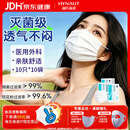 海氏海诺一次性医用外科口罩灭菌级成人口罩夏季轻薄防尘防晒 白色100只 