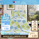 富安娜家纺毛毯 双人加大空调毯午睡毯法兰绒毯子 邂逅阳光180*200cm 绿
