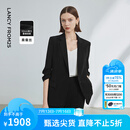 朗姿【律师系列】桑蚕丝职业正装气质西服夏季新款商务西装 黑色 M