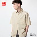 优衣库棉麻衬衫/短袖男装女装衬衣26春夏新款482502 32 深米色 L