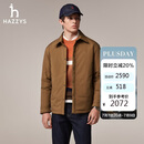 哈吉斯（HAZZYS）男装 翻领男外套行政风衬衫式通勤薄款棉服男ASSZU0CCX60