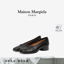 MAISON MARGIELA马吉拉Tabi分趾高跟芭蕾舞鞋做旧褶皱单鞋3cm T8013黑色 38