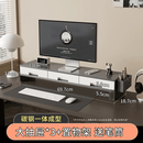 咏幻稳固电脑支架金属艺桌面台式显示器增高架垫高底座办公桌收纳置物 加长款-枪灰色【三个大抽屉】