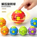 创意礼品按压旋转陀螺解压旋转球减压神器办公室摆件玩具便携礼物 颜色随机 2个装