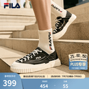斐乐（FILA）官方LOOP 1S 男鞋梯田帆布鞋2026夏季新款休闲运动鞋 黑/微白-BW 42