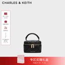 CHARLES&KEITH菱格链条手提斜挎小方包盒子包包女包生日礼物送女友CK2-80782534 Black黑色 小包