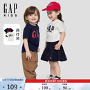盖璞（GAP）男幼童2026春季新款撞色logo 棉质短袖T恤两件装儿童装893441