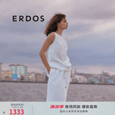 ERDOS【苎麻】夏季吸湿透气A字裙轻薄透气百搭宽松女半身裙 白 M 165/68A