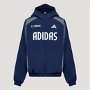 阿迪达斯（adidas）童装26秋季男女大童拒水休闲梭织连帽运动夹克外套LD7360LD7361 科技靛蓝 LD7361 152 建议身高152cm