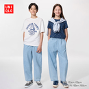 优衣库童装男童女童廓形牛仔裤/水洗产品裤子488860 488871 488860/63天蓝色 160