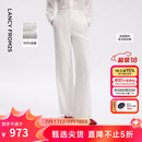 朗姿【兰亭叙】亚麻白色西装裤气质百搭通勤长裤2026年夏季新款 白色 M