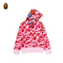 BAPE女装26年春夏全拉链鲨鱼连帽卫衣开衫外套00115Q 粉色PKX S