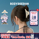 ROSYDOEDIAN RDD撇起系列闪钻抓夹 带钻发抓女款简约发卡鲨鱼夹发夹 黑色波点