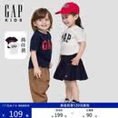盖璞（GAP）男幼童2026春季新款撞色logo 棉质短袖T恤两件装儿童装893441