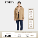 PORTS宝姿商场同款早春新品女装长袖中长风衣外套LP8J068GWP023 卡其 M