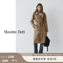 Massimo Dutti折扣季2026女装都市通勤风经典款中长款双排扣系带风衣06756999 浅棕色 S (CN 170/88A)