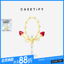 CASETIFY【新品开售】蝴蝶结/樱桃/春日系列手机腕带  适用于iPhone全系列手机配件手机饰品 【新品】蝴蝶结腕带-奶霜黄