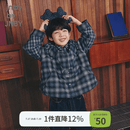 jnby by JNBY[秀场同款]江南布衣童装趣味小熊棉衣A型时尚冬男女童1P0B10810 966/黑灰格 110 cm