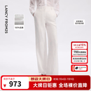 朗姿【兰亭叙】亚麻白色西装裤气质百搭通勤长裤2026年夏季新款 白色 M
