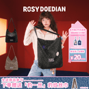 ROSYDOEDIANRDD有点东西在包里大容量托特包复古豹纹通勤单肩包 黑色豹纹