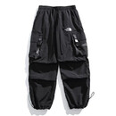 北面（The North Face）伞兵工装裤男美式潮牌多巴胺色系户外机能风系带大口袋复古休闲裤 曜石黑 L