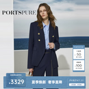 PORTS宝姿PORTSPURE女装2026早春新品定制许愿池浮雕纽扣V领收腰短西装 TOTAL ECLIPSE M 38