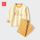 优衣库婴幼儿绘本合作系列睡衣/长袖维尼熊宝宝UT起居服486428 43 黄色 90