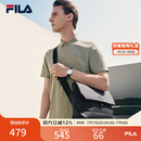 FILA 斐乐官方男包挎包2026夏季新款邮差包时尚潮流单肩包斜挎包 正黑色-BK XS