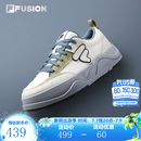 FILA FUSION斐乐帆布鞋男小白鞋26夏季新款板鞋厚底增高休闲鞋子男 雪白/淡灰黄-SB 42