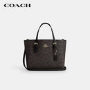 蔻驰（COACH）【品牌直供】女士MOLLIE25中号手提单肩斜挎托特包CV965深棕色