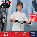 FILA【液氨整理】斐乐儿童童装短袖2026年夏季新款男童中大童上衣 云菇白-WT 150
