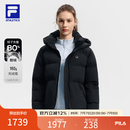 斐乐 斐乐官方女装羽绒服2025冬季新款健身运动保暖连帽外套鹅绒服 深黑-BK M 165/84A/M