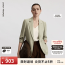 朗姿【Basic衣橱】律师系列气质职业通勤时尚百搭西装西服上衣 卡其绿色 L