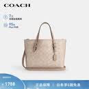蔻驰（COACH）【品牌直供】女士MOLLIE25中号单肩手提托特包CV965拿铁色礼物