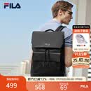 FILA 斐乐官方男士背包2026夏新款时尚休闲双肩包书包翻盖双肩包 正黑色-BK XS
