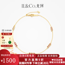 IL&CO尤珂 黄18K金坦桑石手链红宝石碧玺镶嵌多色宝石手饰时尚珠宝 五色宝石约 手链