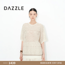 DAZZLE【新品上市】DAZZLE 地素2026年夏季提花钩针图案中袖针织衫 白色 S
